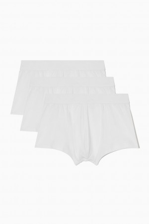 COS 3-Pack Jersey Boxer Rövidnadrágok Férfi Fehér | KHNZ-81724