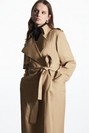 COS Belted Trench Kabátok Női Bézs | YUGD-87519