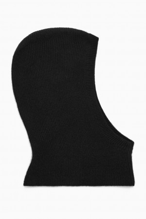 COS Bordázott Gyapjú-Cashmere Balaclava Kalap Női Fekete | IADW-42051