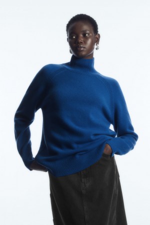 COS Pure Cashmere Turtleneck Pulóverek Női Kék | UPVH-39785