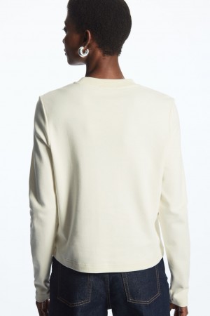 COS Regular-Fit Heavyweight Long-Sleeved Póló Női Bézs | TXWN-09176