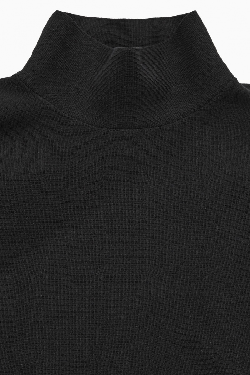 COS A-Line Funnel-Neck Top Pulóverek Női Fekete | MEGP-95478