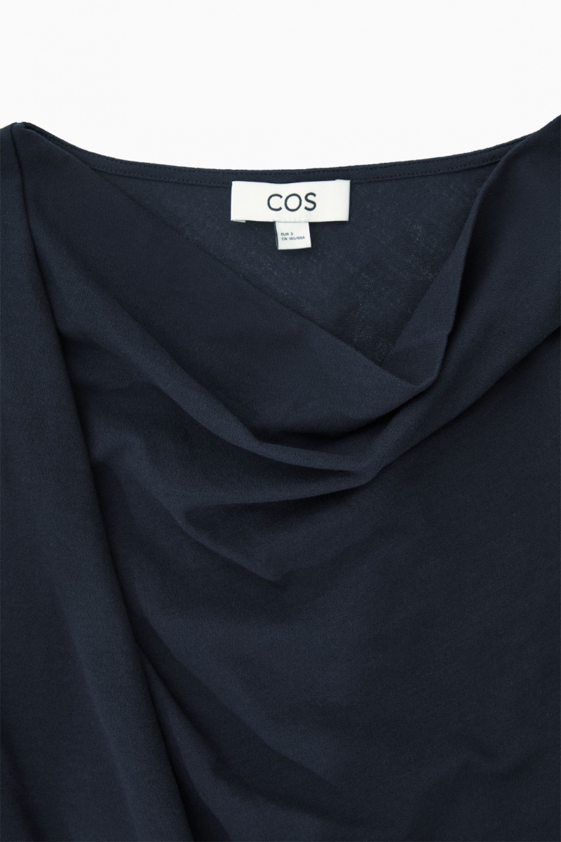 COS Asymmetric Draped Ujjatlan Felsők Női Sötétkék | LNMG-70563