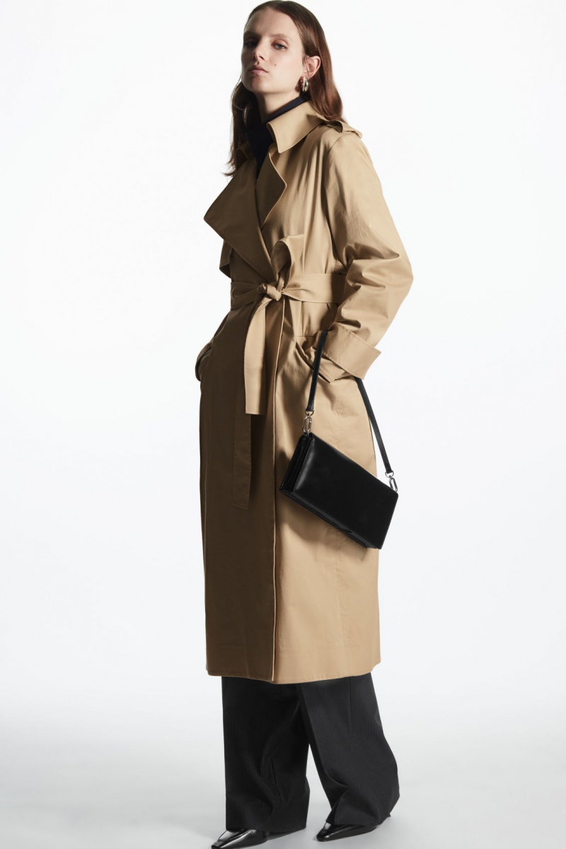 COS Belted Trench Kabátok Női Bézs | YUGD-87519