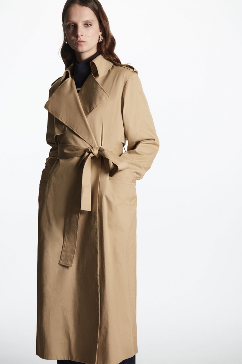 COS Belted Trench Kabátok Női Bézs | YUGD-87519