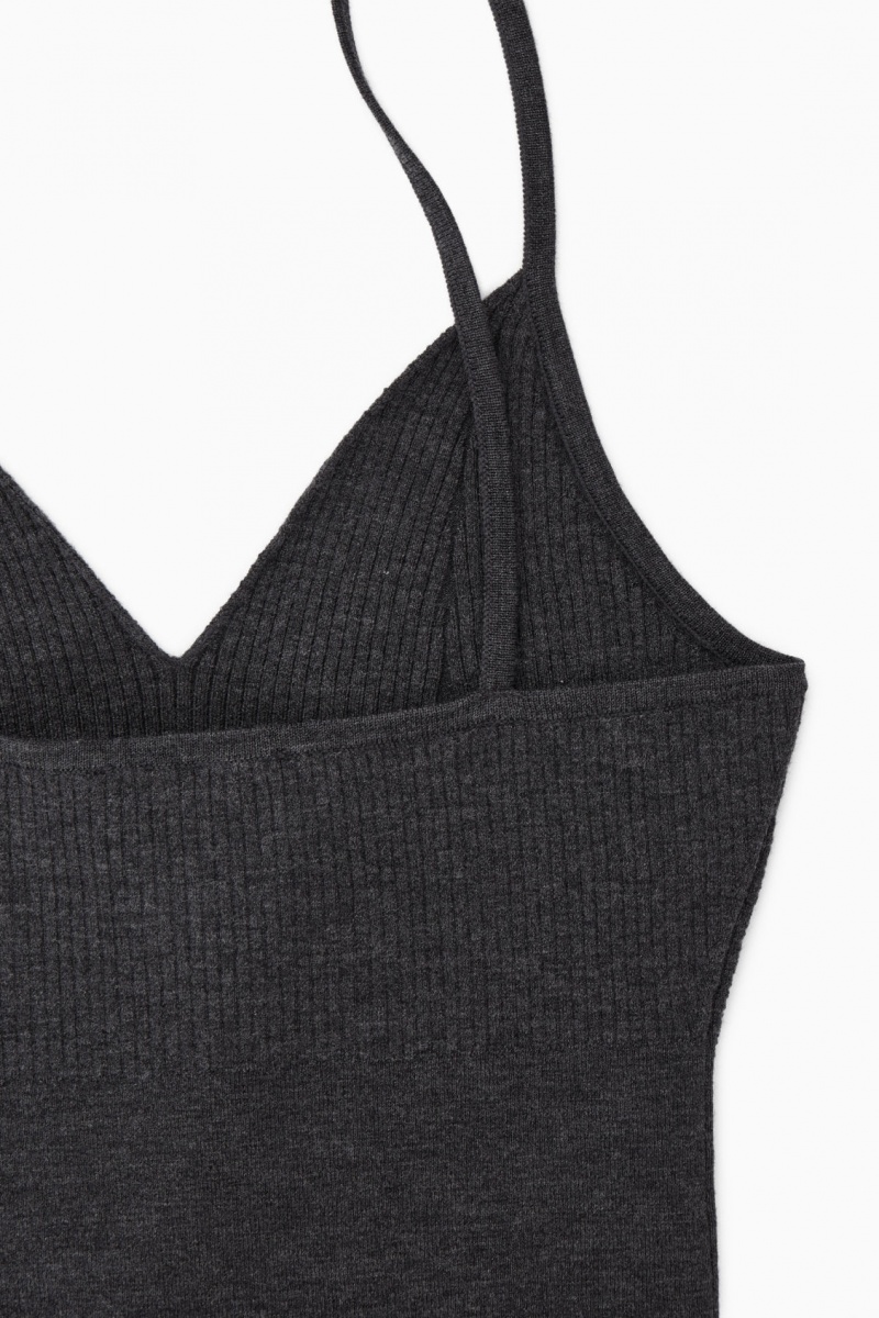 COS Bordázott-Knit Merino Gyapjú Bralette Melltartók Női Sötétszürke | XADV-03528