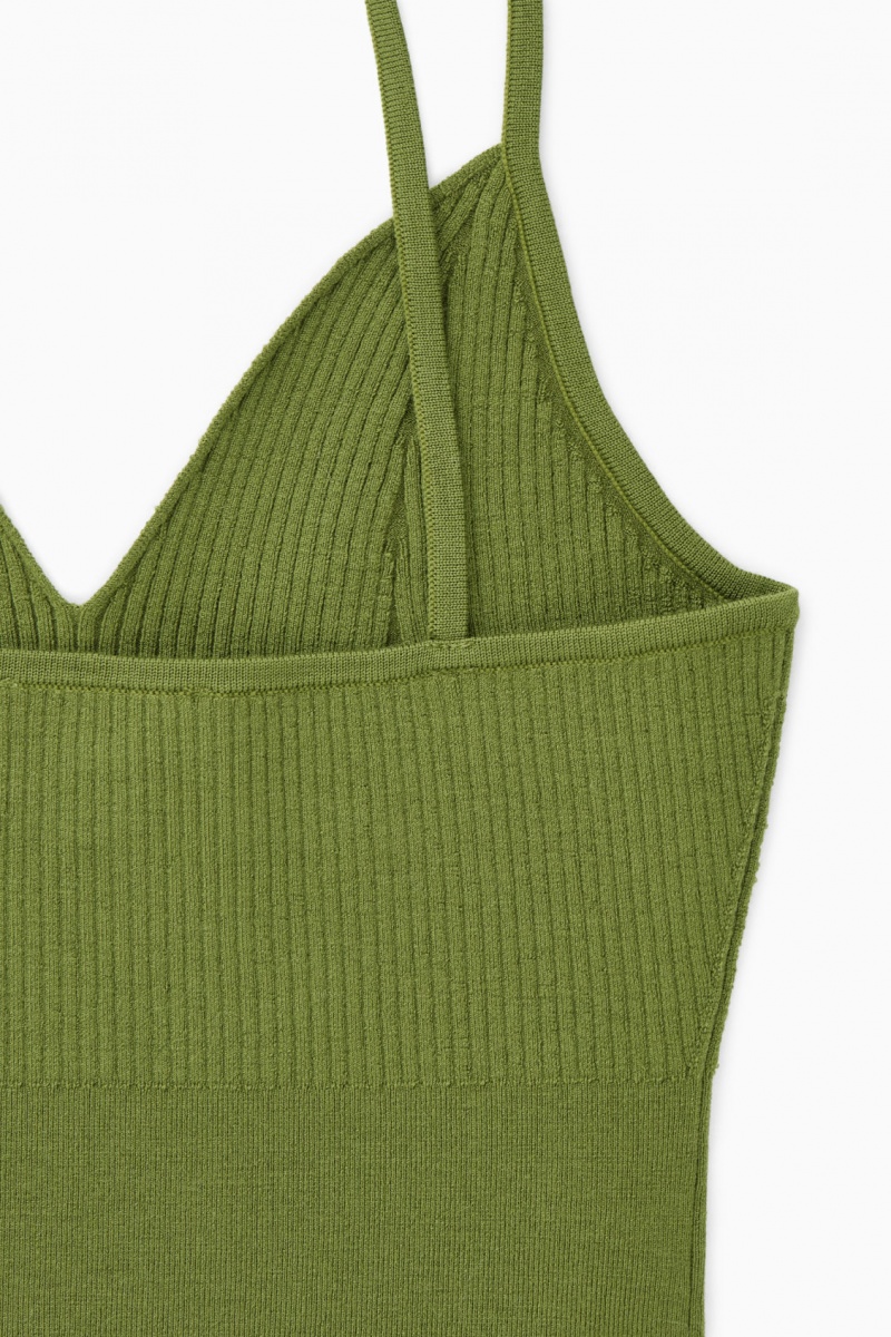 COS Bordázott-Knit Merino Gyapjú Bralette Melltartók Női Sötétzöld | CZYU-80974