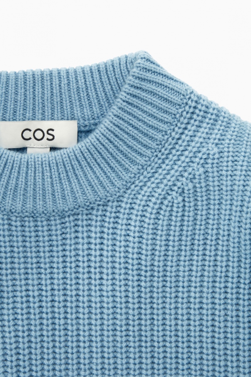 COS Bordázott Cashmere-Blend Pulóverek Női Világos Kék | TJLG-25936