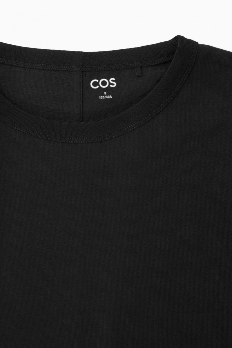 COS Boxy Long-Sleeved Póló Női Fekete | YDXK-25947