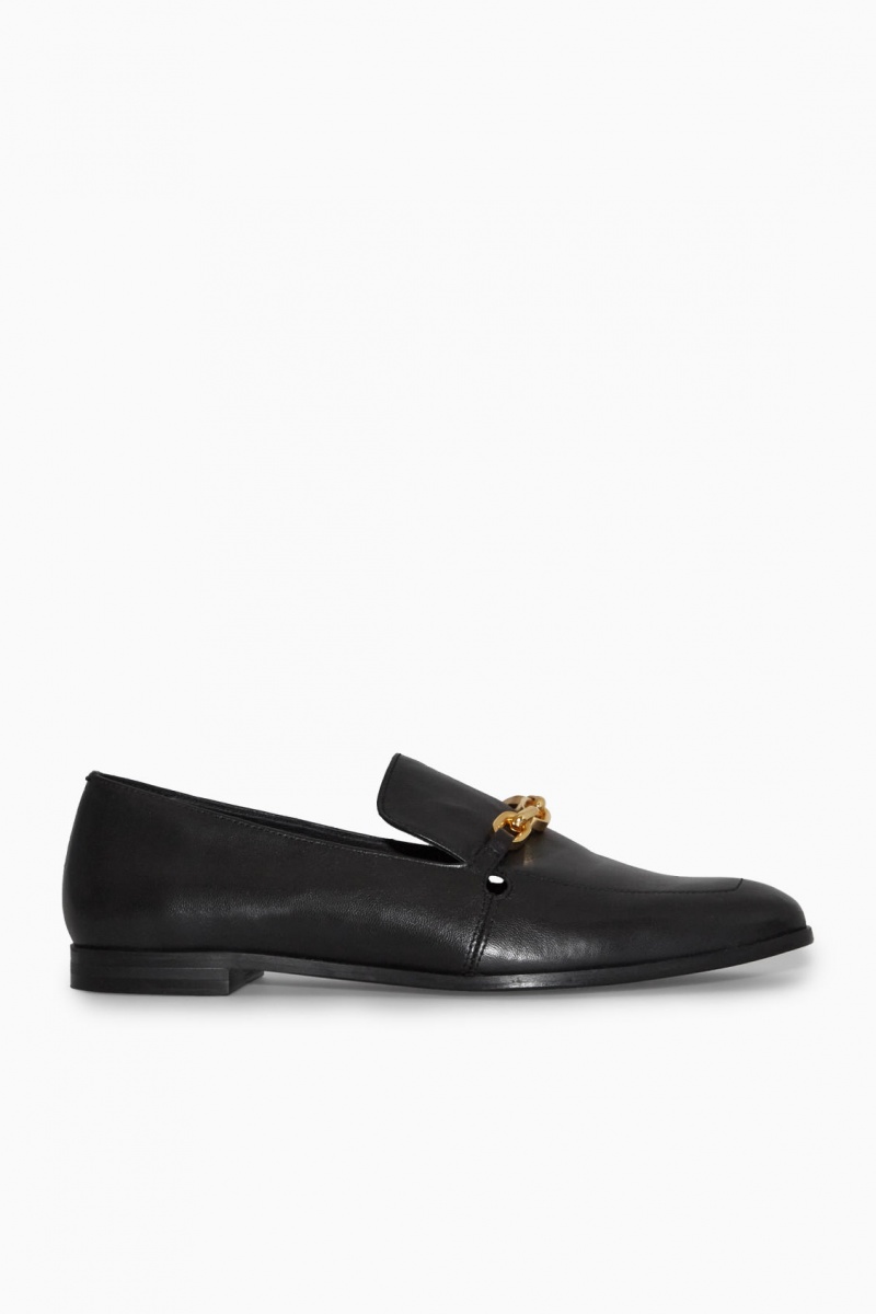 COS Bőr Chain Loafers Női Fekete | ZRUI-06374