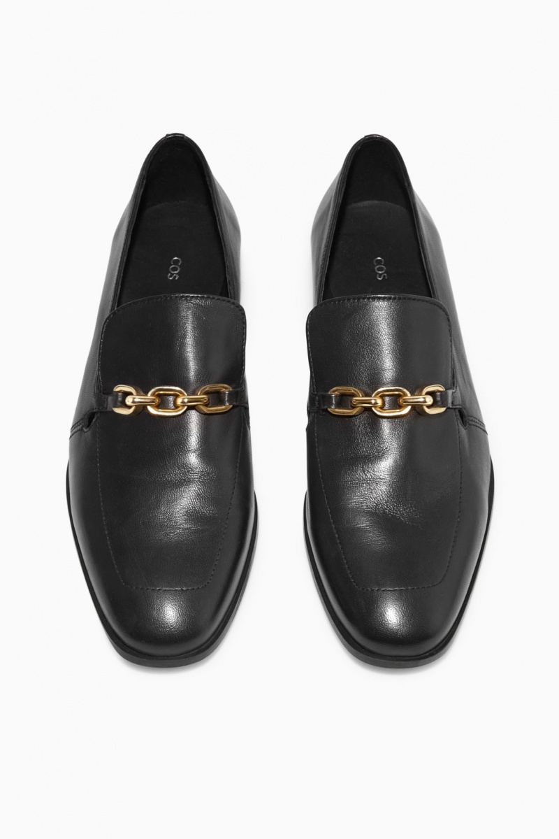 COS Bőr Chain Loafers Női Fekete | ZRUI-06374