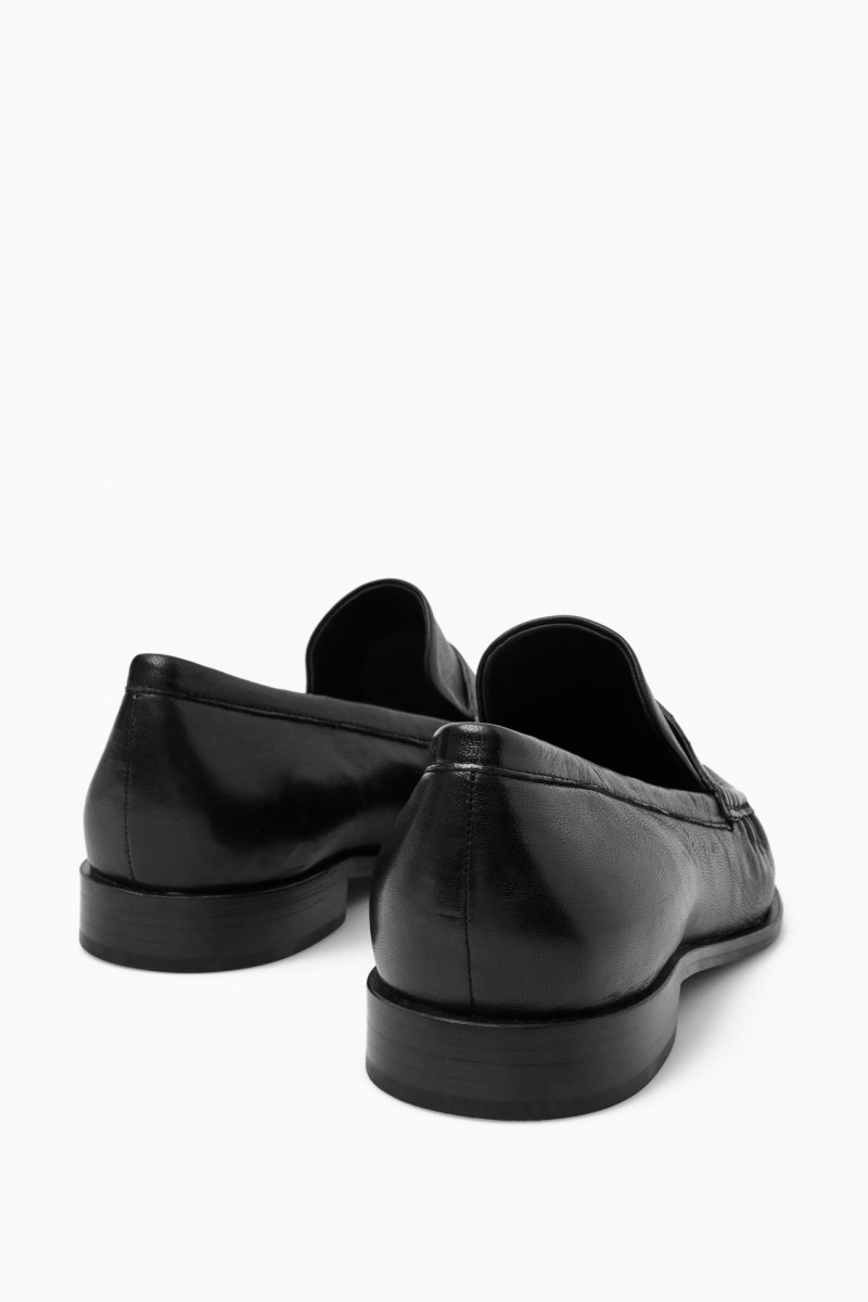 COS Bőr Loafers Női Fekete | BEXN-97068