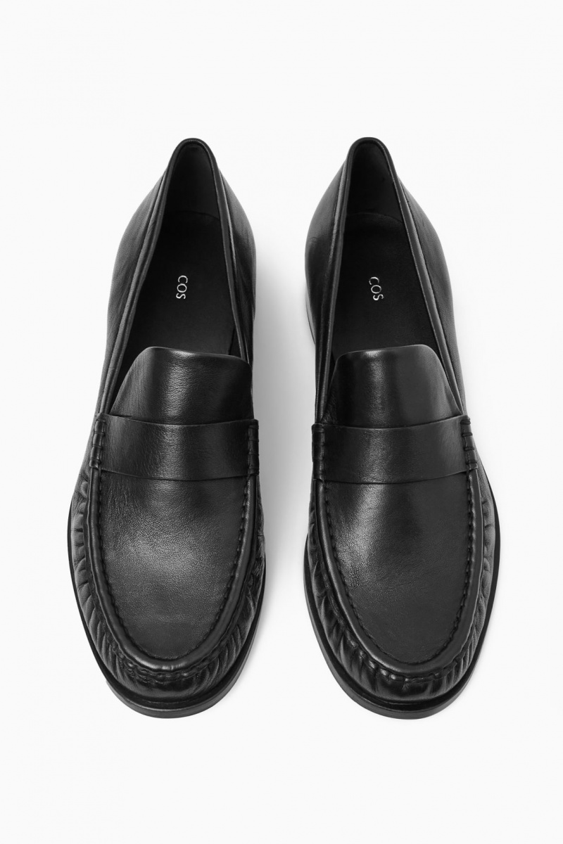 COS Bőr Loafers Női Fekete | BEXN-97068