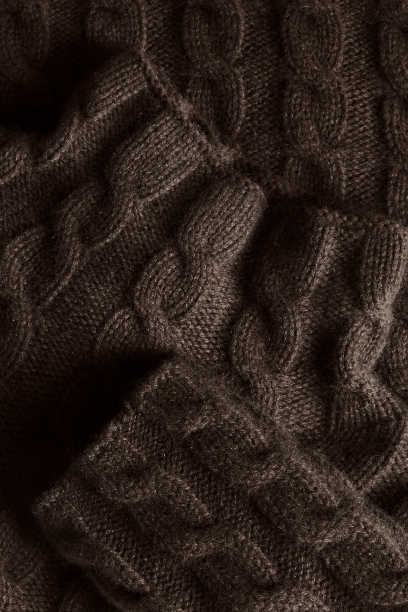 COS Cable-Knit Turtleneck Pulóverek Női Sötétbarna | OQAK-85130