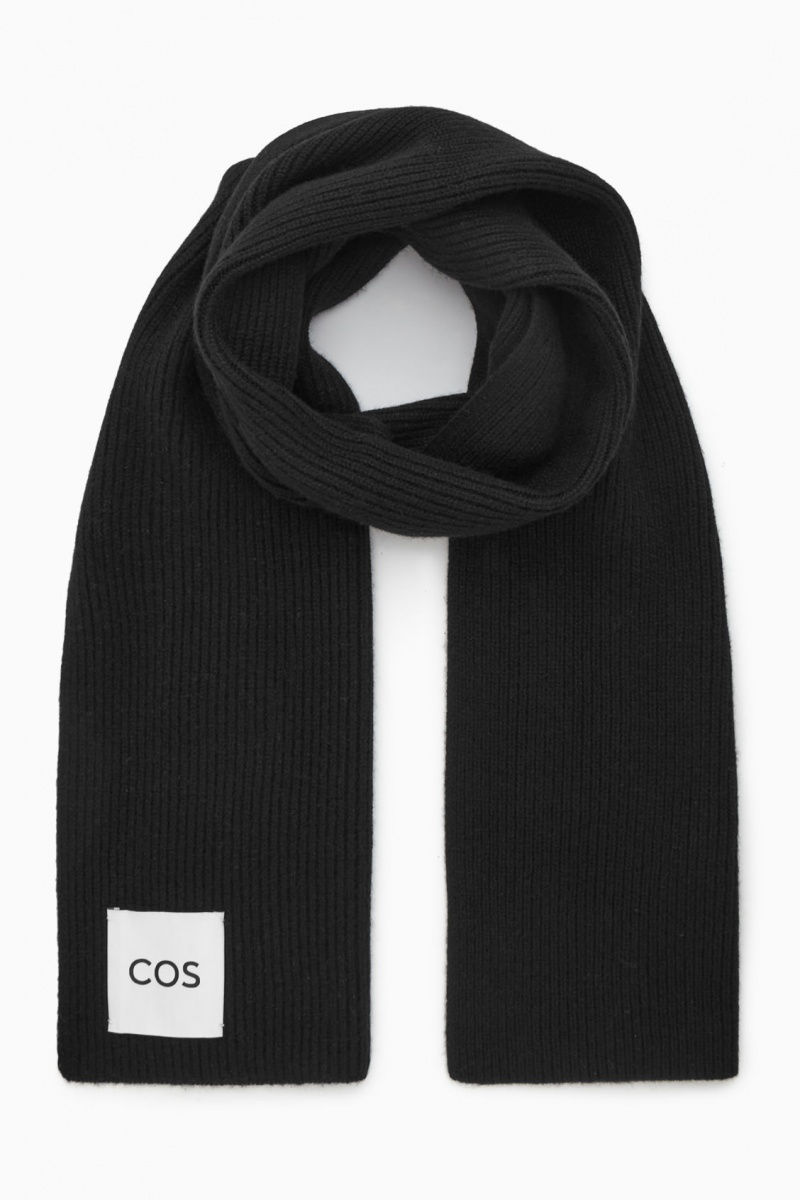 COS Cashmere-Blend Sál Női Fekete | EMRQ-03289