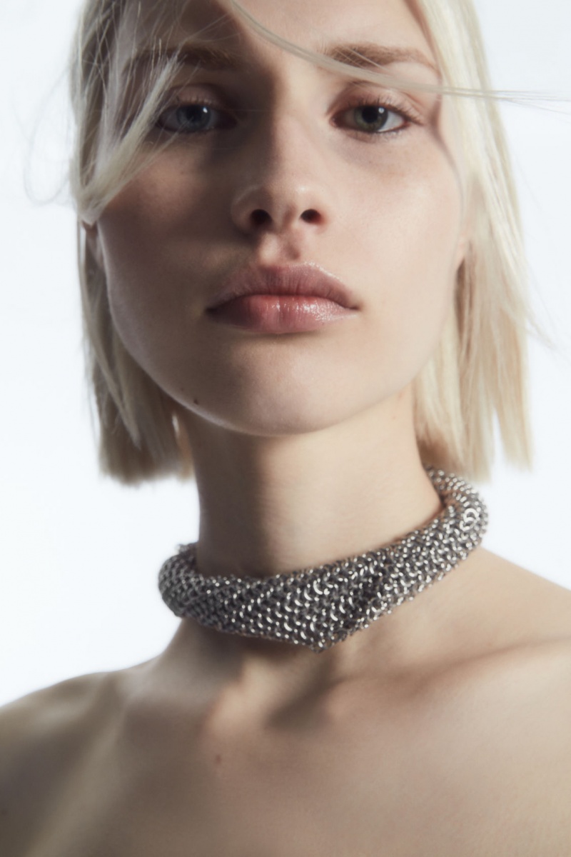 COS Chainmail Choker Nyaklánc Női Titán | RPVQ-34826