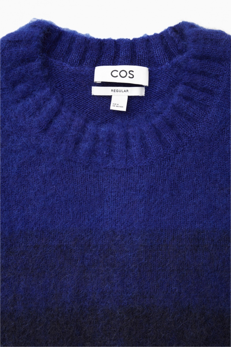 COS Colour-Block Mohair-Blend Pulóverek Férfi Világos Kék Sötétkék | WMEN-47805