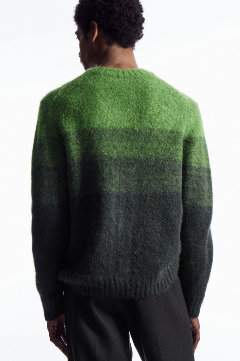 COS Colour-Block Mohair-Blend Pulóverek Férfi Zöld | YKPT-28479