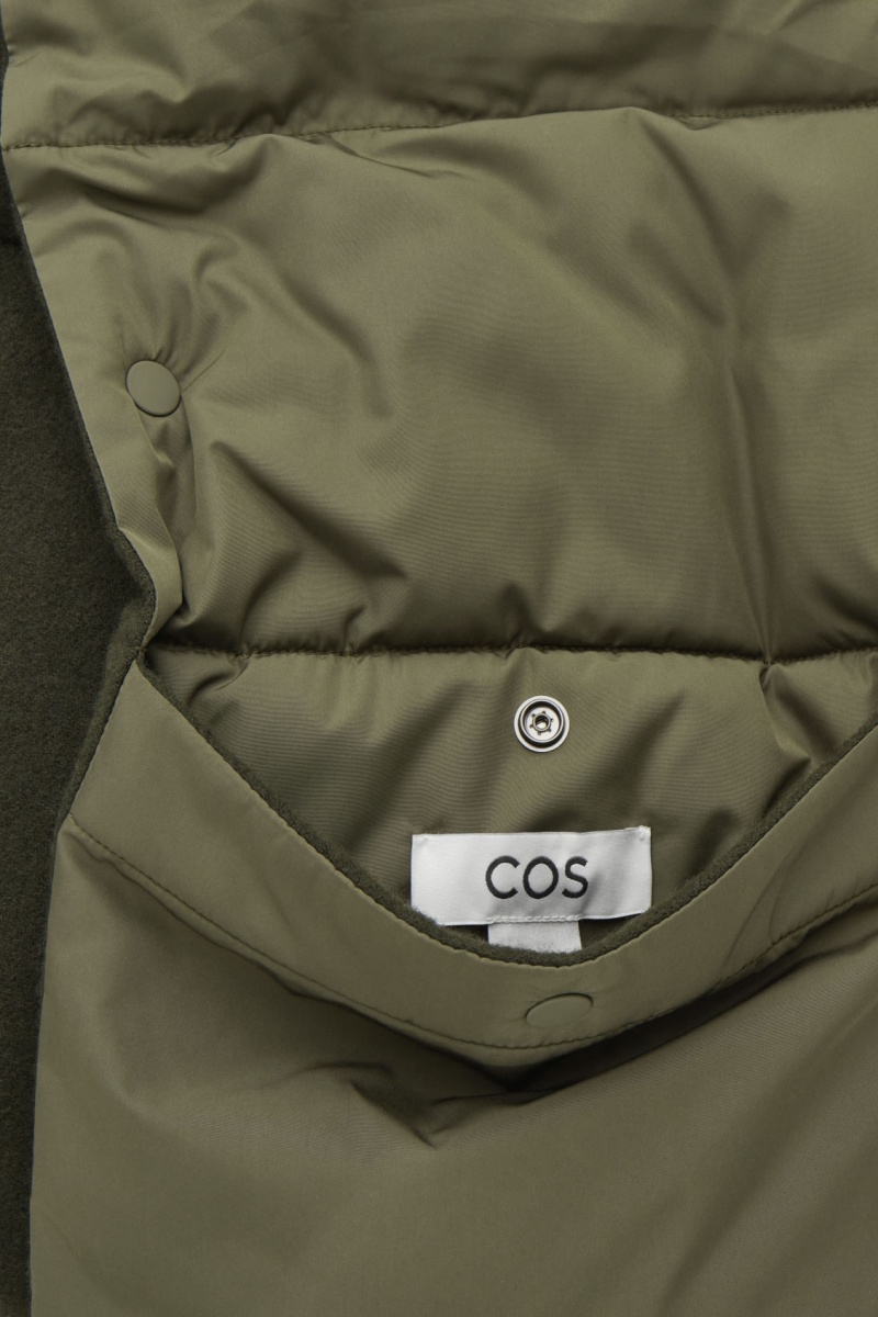 COS Convertible Párnázott Sál Férfi Khaki Zöld | BLYO-62037