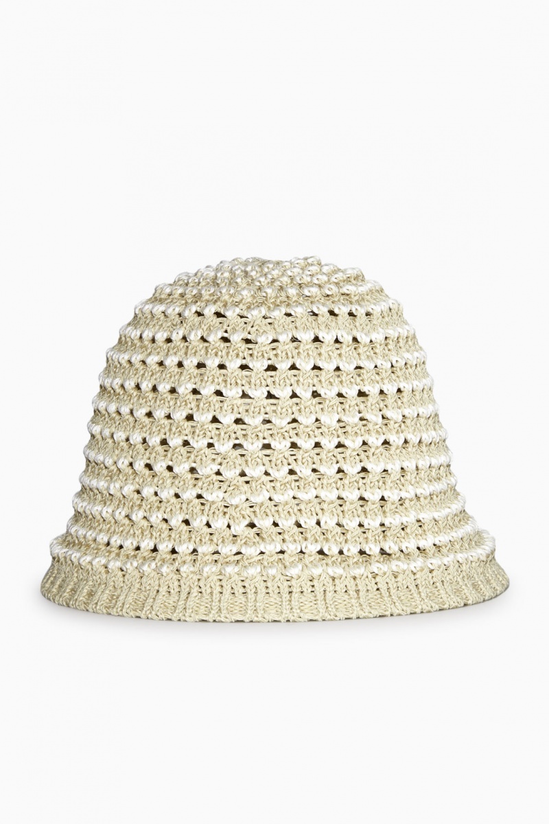 COS Crochet Bucket Kalap Női Világos Bézs Fehér | ZKQM-26495