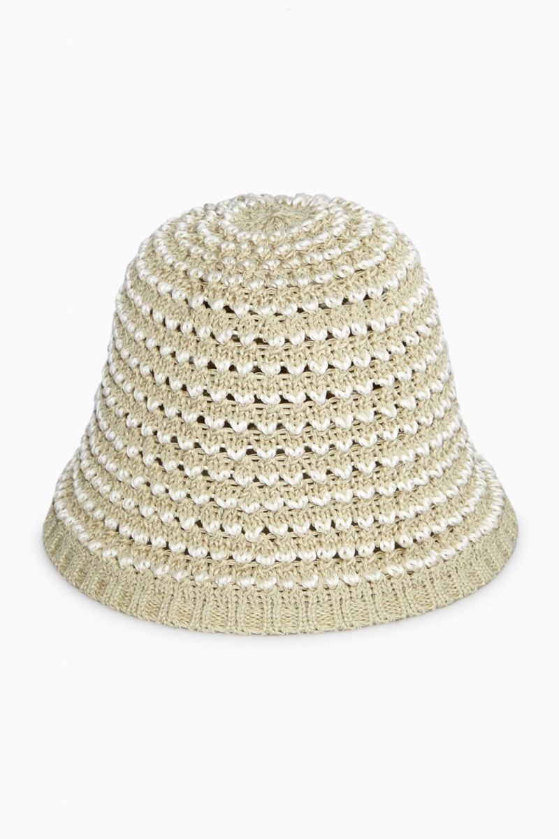 COS Crochet Bucket Kalap Női Világos Bézs Fehér | ZKQM-26495