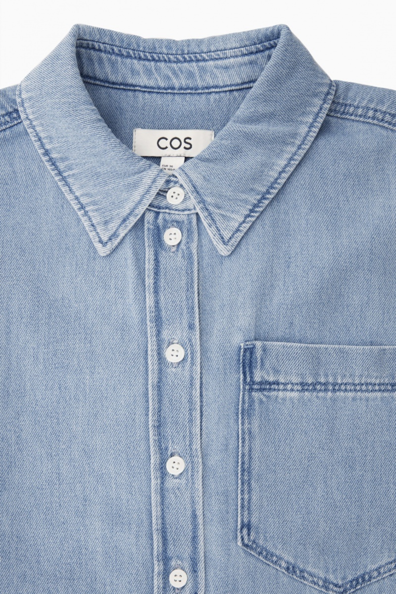 COS Cropped Denim Ingek Női Világos Kék | DXAI-71394