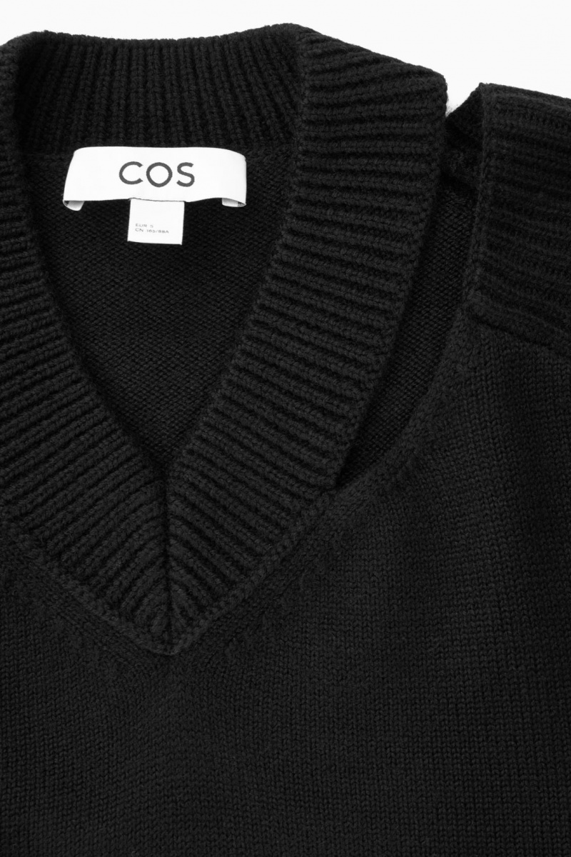 COS Deconstructed Gyapjú Jumpers Női Fekete | OSIB-38429