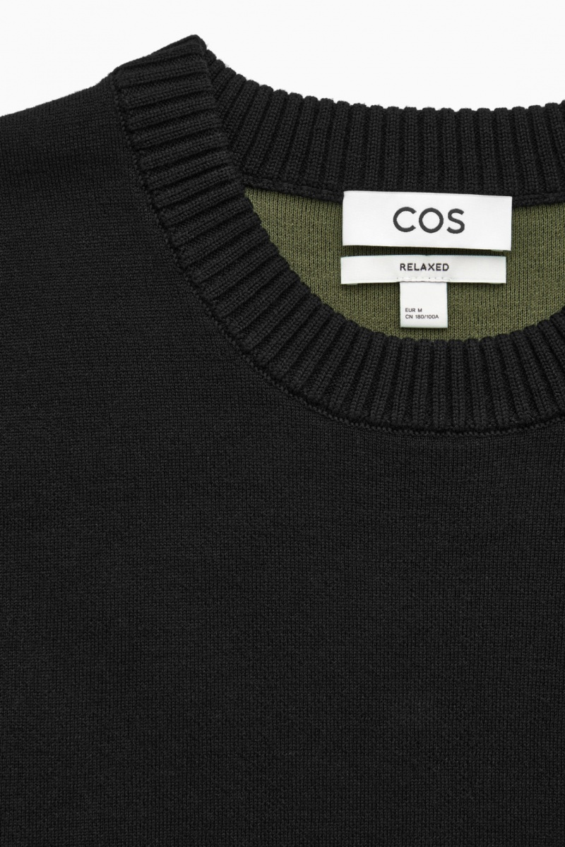 COS Double-Faced Merino Gyapjú Jumpers Férfi Fekete | QHME-21306