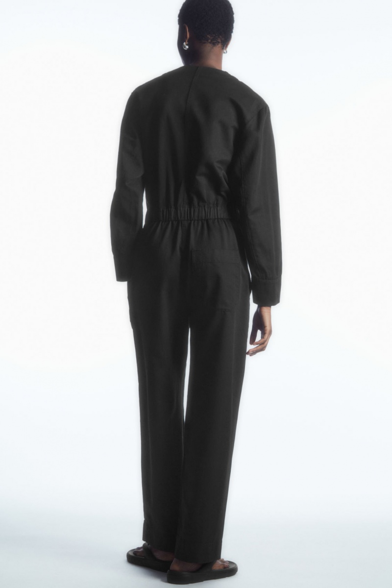 COS Drawstring-Derekú Jumpsuit Női Fekete | BJTF-02178