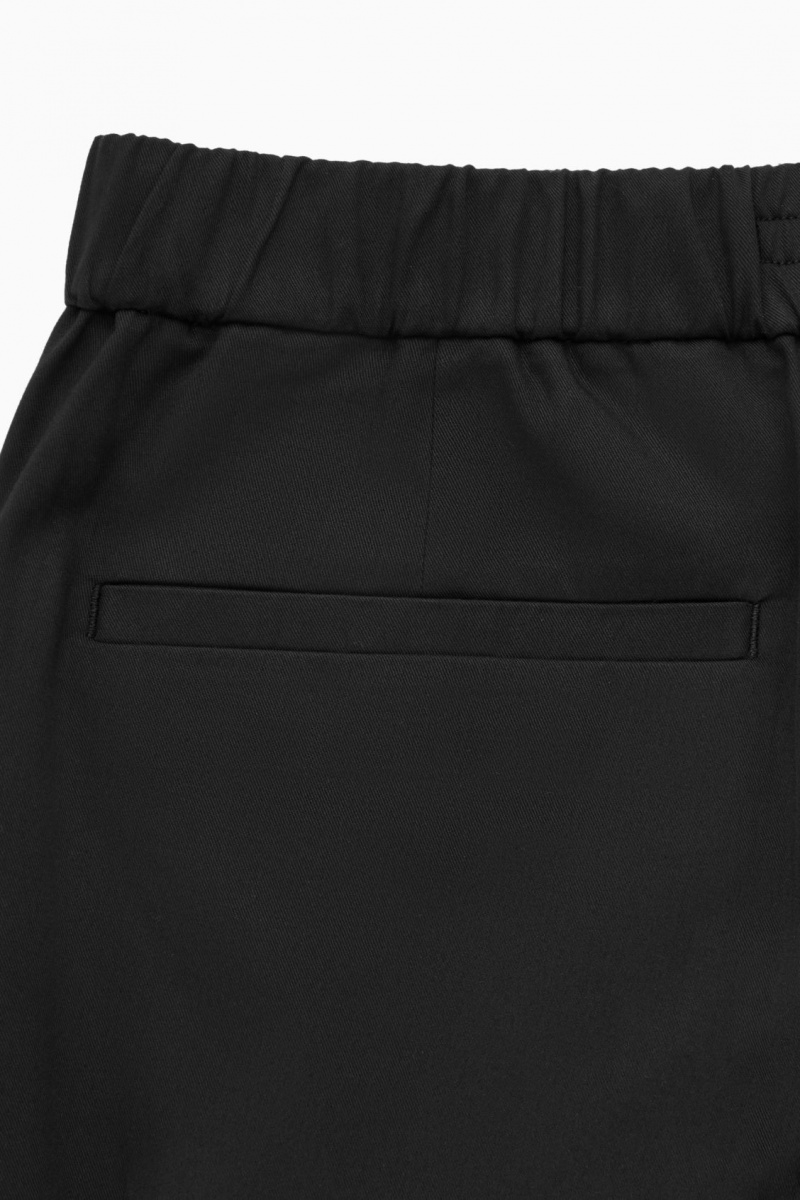 COS Elasticated Tapered Twill Nadrág Férfi Fekete | QMJL-37452