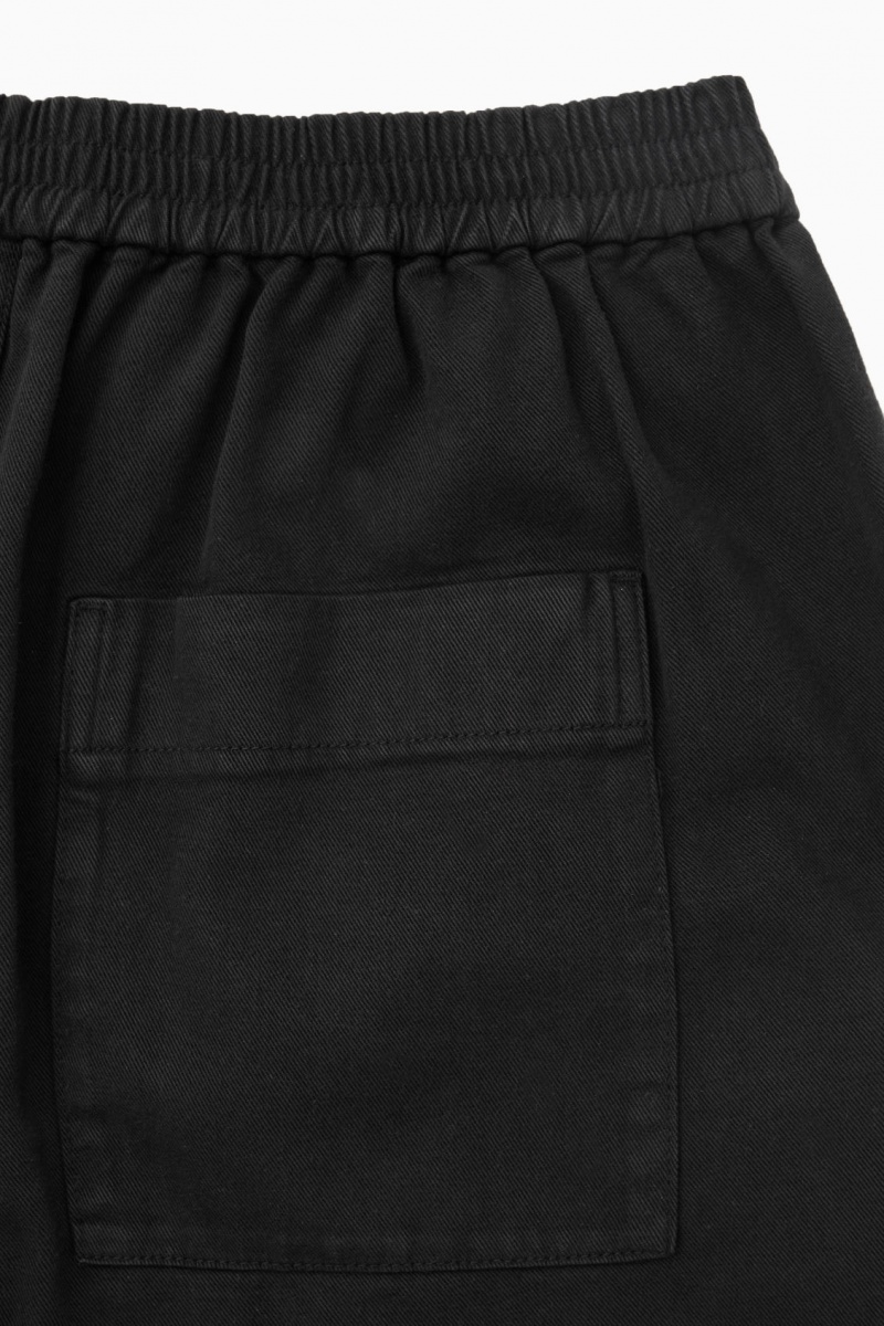 COS Elasticated Twill Nadrág Férfi Fekete | HSVO-96528