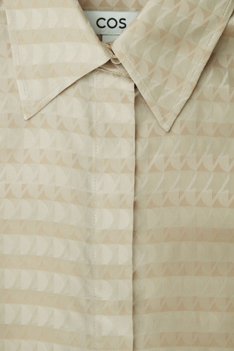 COS Geometric-Jacquard Satin Ingek Női Világos Bézs | NKGT-29846