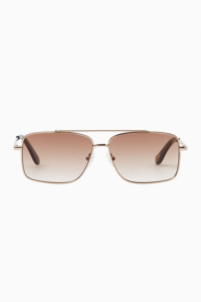 COS Gold-Tone Aviator Napszemüvegek Női Arany | OVGQ-65239