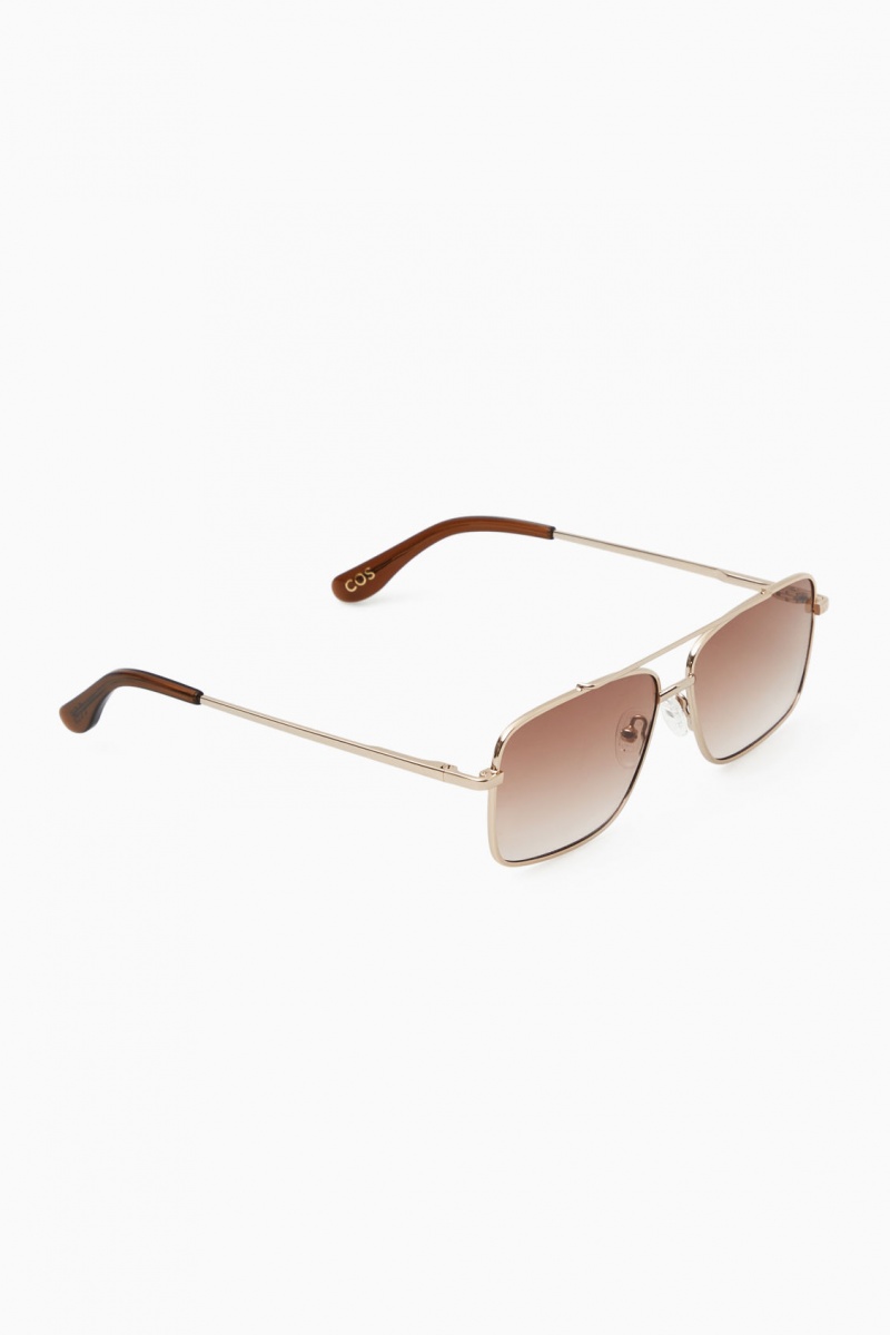 COS Gold-Tone Aviator Napszemüvegek Női Arany | OVGQ-65239