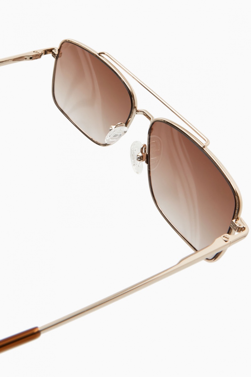 COS Gold-Tone Aviator Napszemüvegek Női Arany | OVGQ-65239