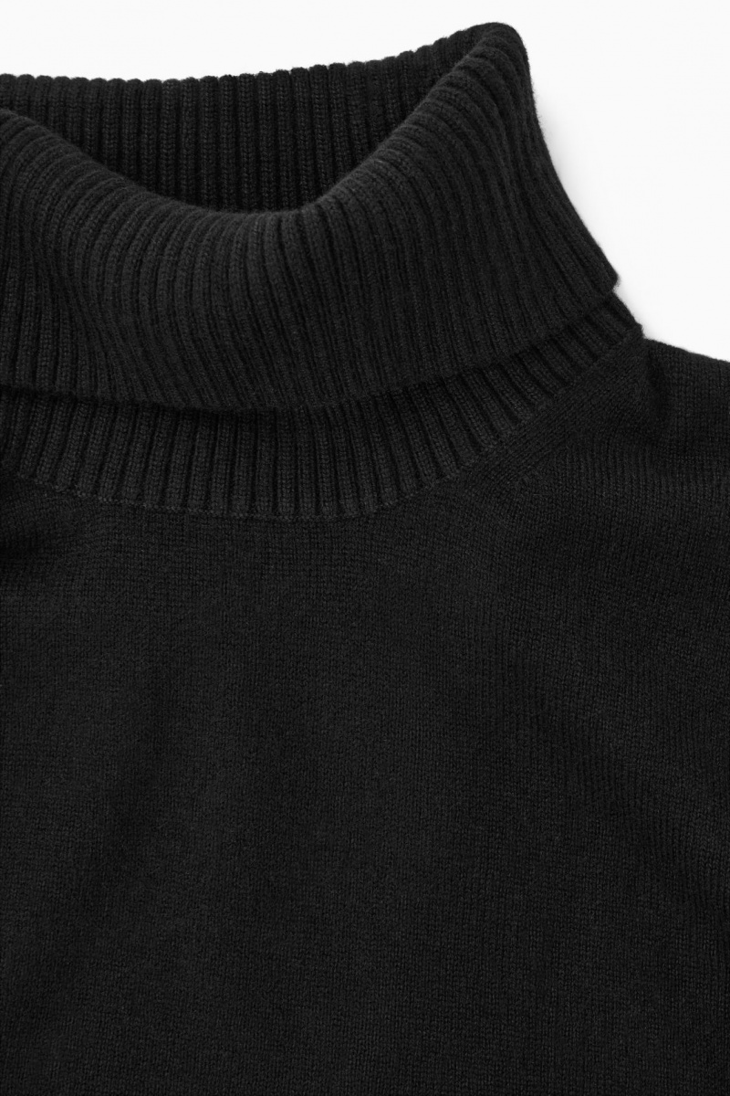 COS Gyapjú-Cashmere Turtleneck Pulóverek Férfi Fekete | UHSW-43076