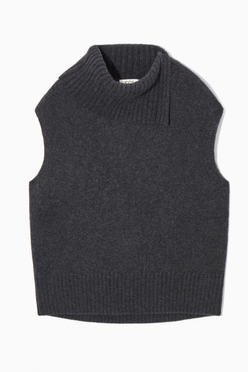 COS High-Neck Pure Cashmere Tank Mellény Női Sötétszürke | NZHB-24891