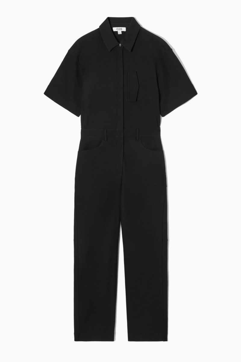 COS Jersey Utility Jumpsuit Női Fekete | LEMU-13904