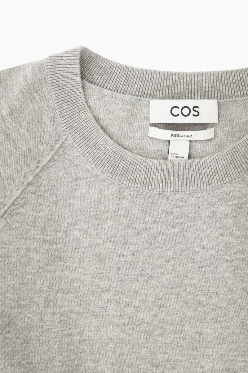 COS Kötött Cashmere-Blend Póló Férfi Szürke | ANVS-94276