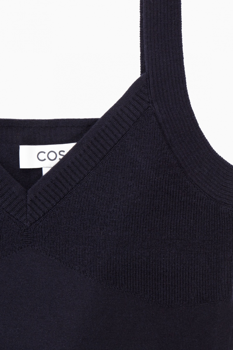 COS Kötött V-Neck Bralette Melltartók Női Sötétkék | QIJA-28615