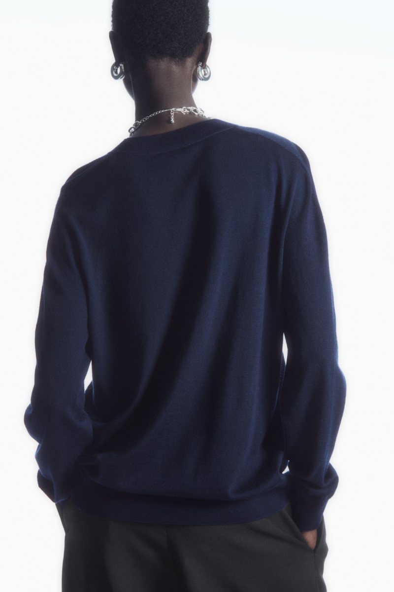 COS Merino Gyapjú Jumpers Női Sötétkék | KBSL-30589