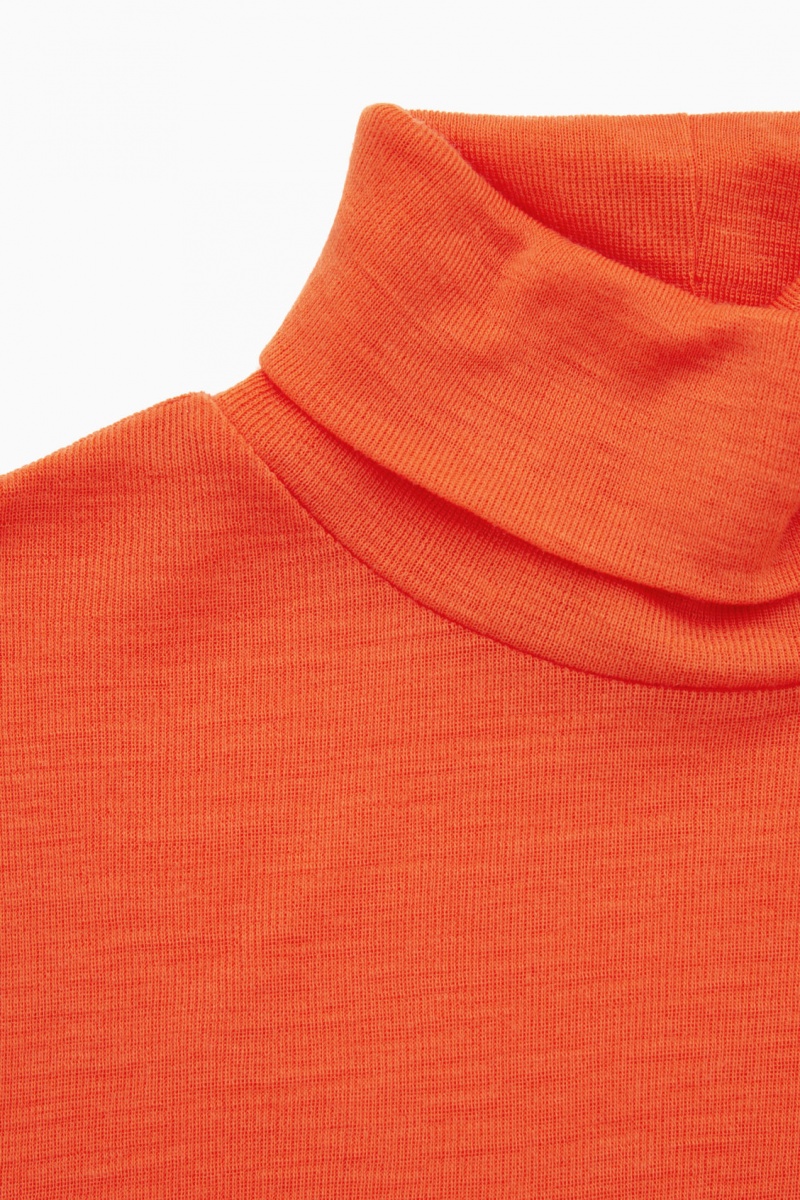 COS Merino Gyapjú Turtleneck Top Pulóverek Női Narancssárga | MBQH-92175