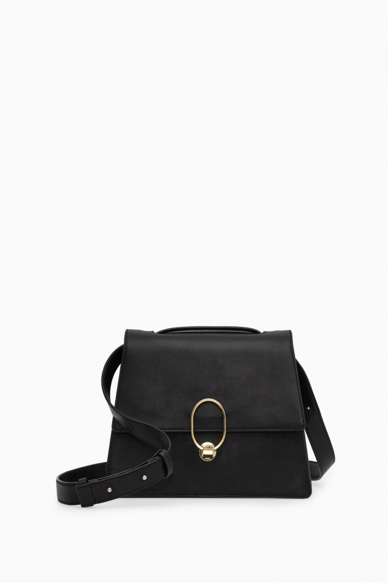 COS Mini Clasp Crossbody Bőr Crossbody Táska Női Fekete | AORP-25834