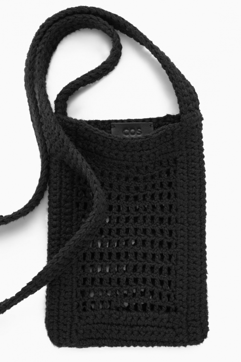 COS Mini Crochet Crossbody Táska Férfi Fekete | ENYW-03178