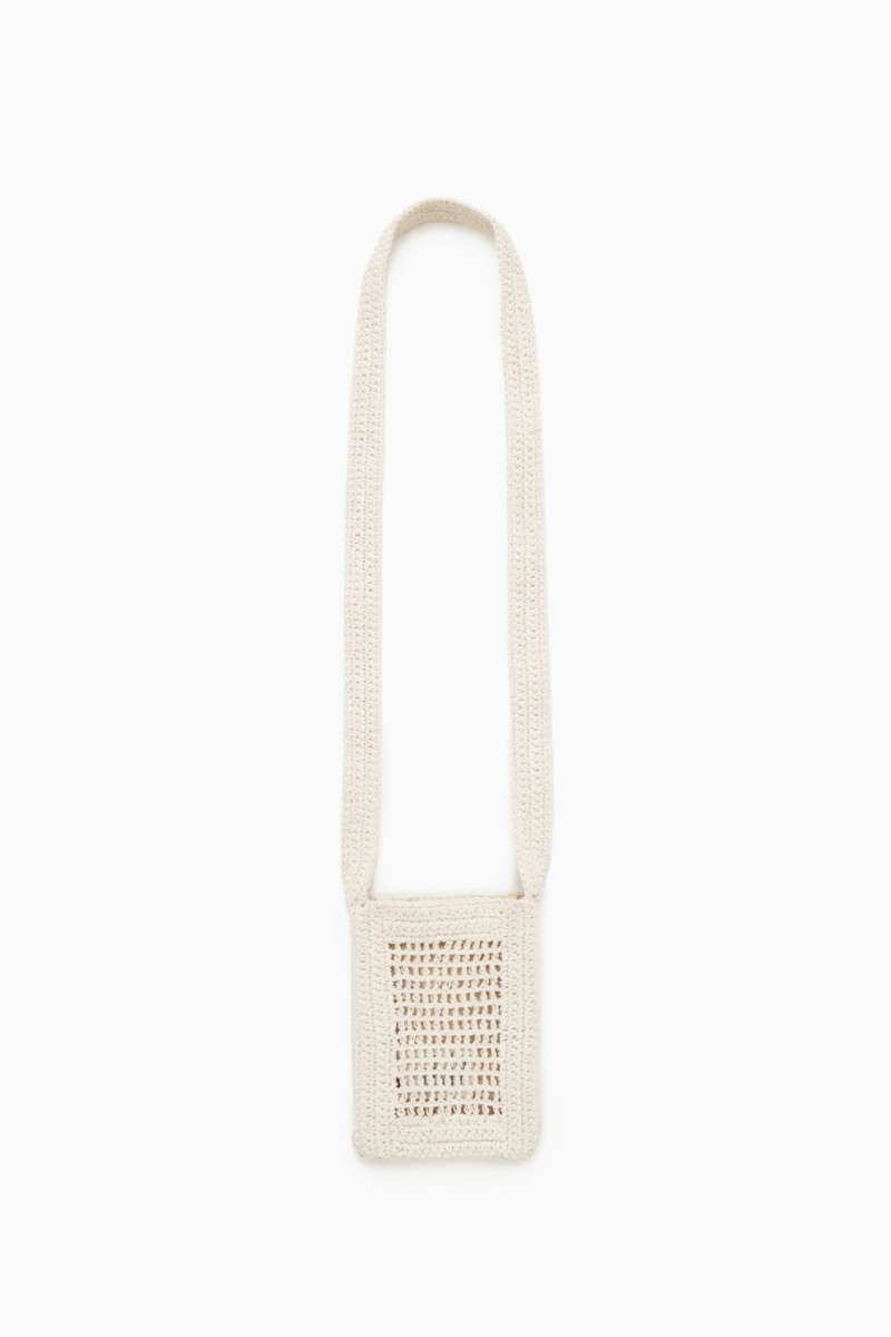 COS Mini Crochet Crossbody Táska Férfi Krém | CWMQ-37852