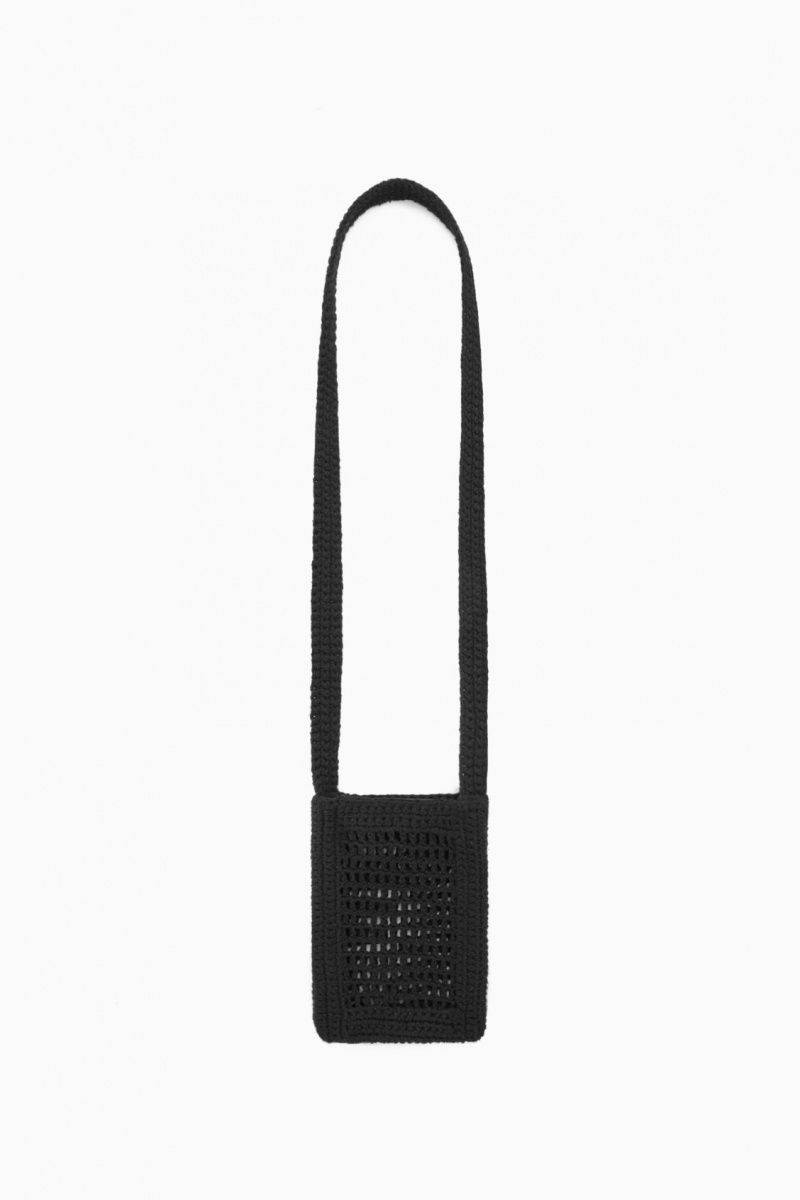 COS Mini Crochet Crossbody Táska Női Fekete | FBPI-93248