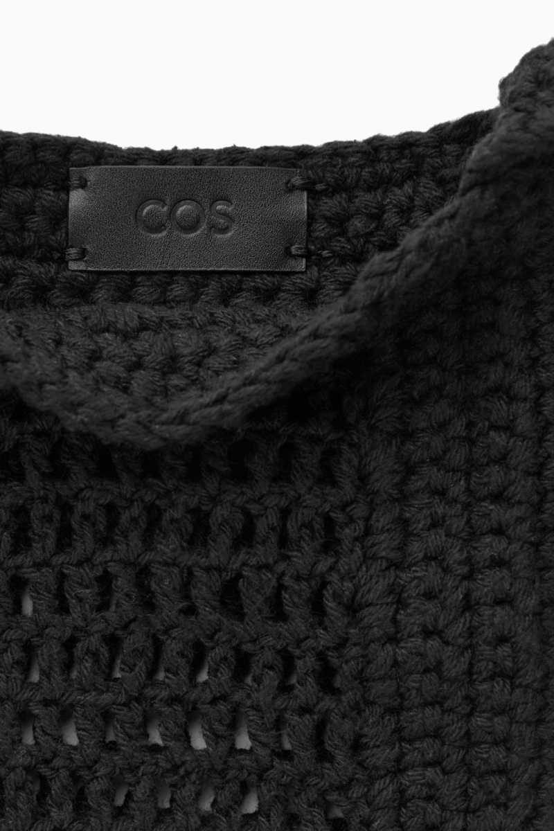 COS Mini Crochet Crossbody Táska Női Fekete | FBPI-93248