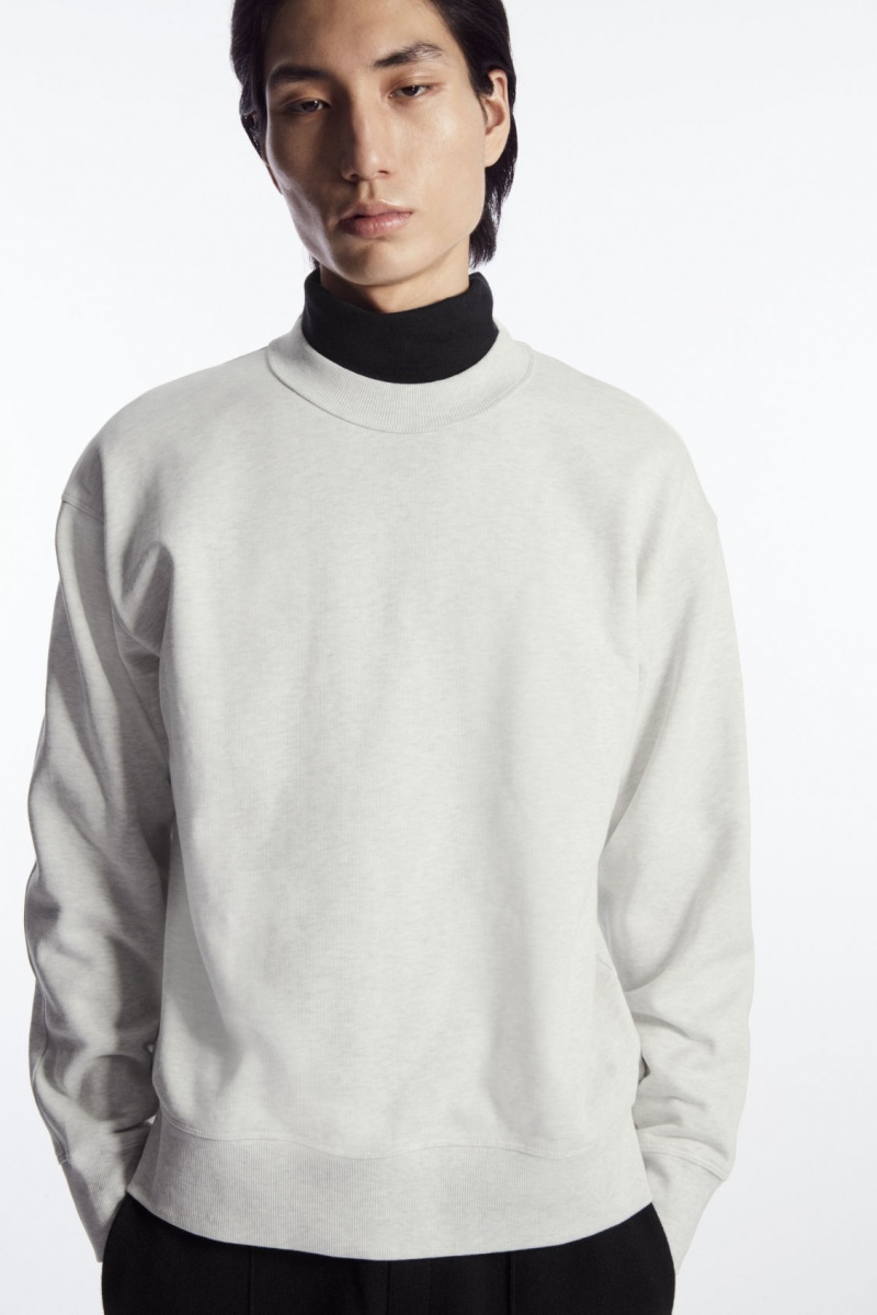 COS Mock-Neck Pulóver Férfi Szürke | DQNZ-79158