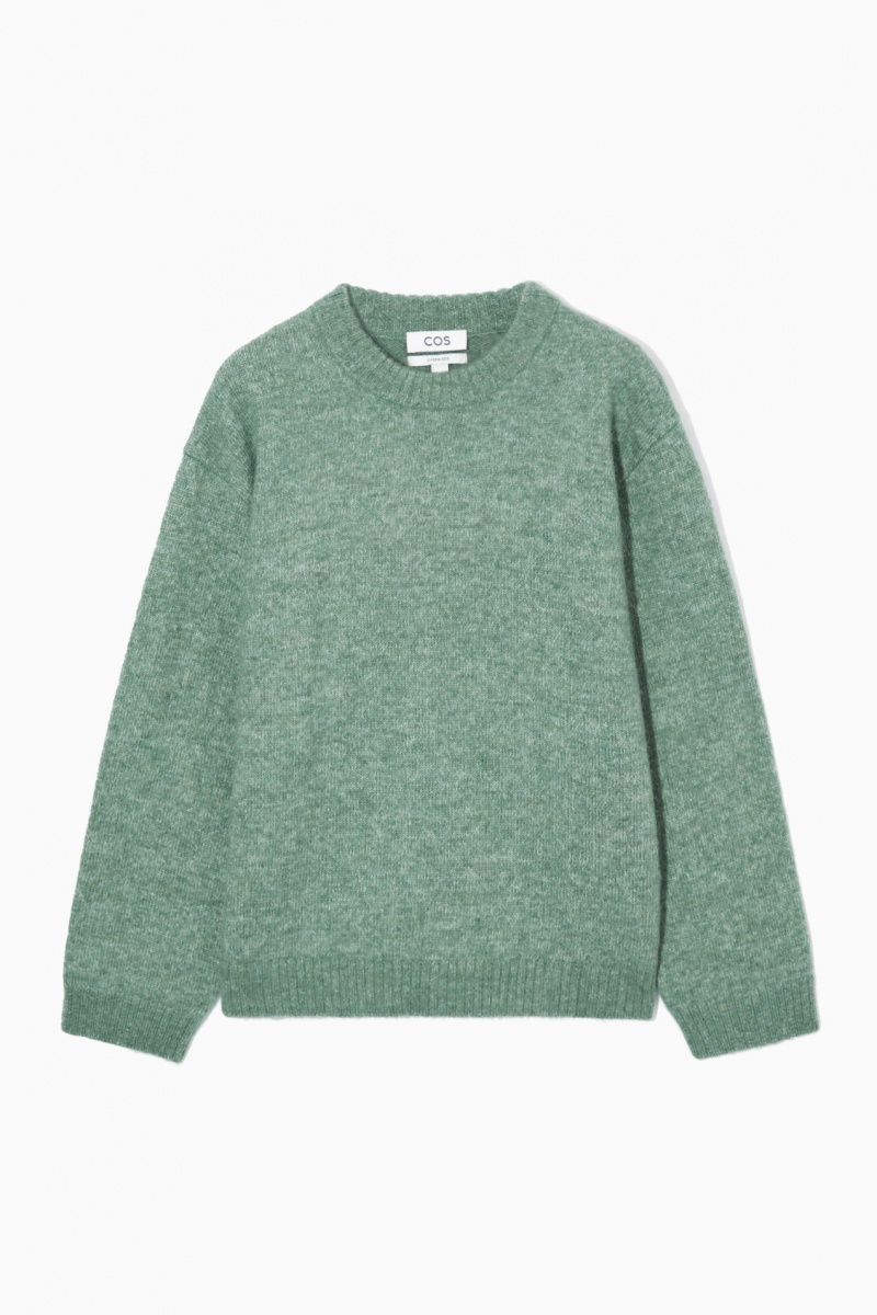 COS Oversized Alpaca-Blend Pulóverek Férfi Zöld | RXEI-57326