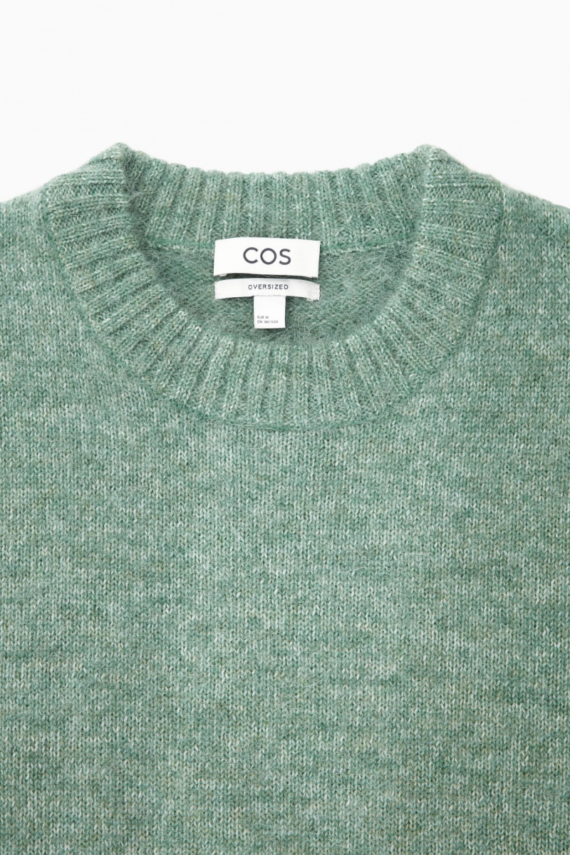 COS Oversized Alpaca-Blend Pulóverek Férfi Zöld | RXEI-57326